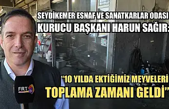 Seydikemer Esnaf ve Sanatkarlar Odası Kurucu Başkanı Harun Sağır: '10 yılda ektiğimiz meyveleri toplama zamanı geldi'