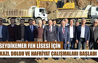 Seydikemer Fen Lisesi için kazı, dolgu ve hafriyat çalışmaları başladı