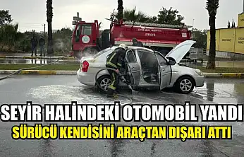 Seyir halindeki otomobil yandı: Sürücü kendisini araçtan dışarı attı