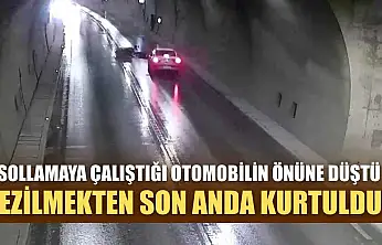 Sollamaya çalıştığı otomobilin önüne düştü, ezilmekten son anda kurtuldu