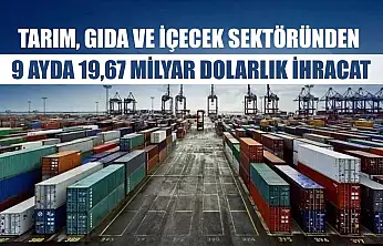 Tarım, gıda ve içecek sektöründen 9 ayda 19,67 milyar dolarlık ihracat