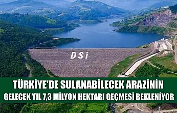 Türkiye'de sulanabilecek arazinin gelecek yıl 7,3 milyon hektarı geçmesi bekleniyor