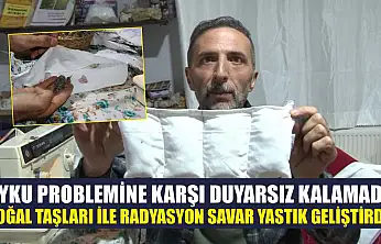 Uyku problemine karşı duyarsız kalamadı, doğal taşları ile radyasyon savar yastık geliştirdi