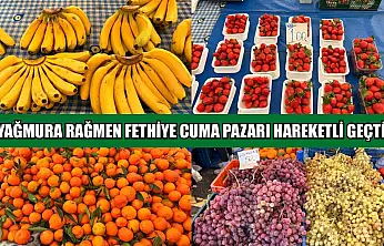 Yağmura rağmen Fethiye Cuma Pazarı hareketli geçti