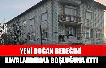 Yeni doğan bebeğini havalandırma boşluğuna attı