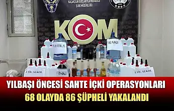 Yılbaşı öncesi sahte içki operasyonları: 68 olayda 86 şüpheli yakalandı