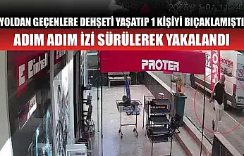 Yoldan geçenlere dehşeti yaşatıp 1 kişiyi bıçaklamıştı, adım adım izi sürülerek yakalandı