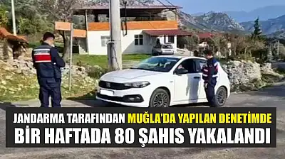 Jandarma tarafından Muğla'da yapılan denetimde bir haftada 80 şahıs yakalandı