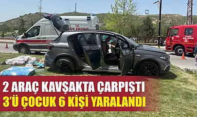 2 araç kavşakta çarpıştı, 3'ü çocuk 6 kişi yaralandı