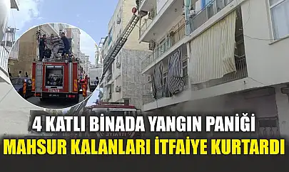 4 katlı binada yangın paniği: Mahsur kalanları itfaiye kurtardı