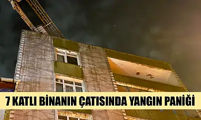 7 katlı binanın çatısında yangın paniği