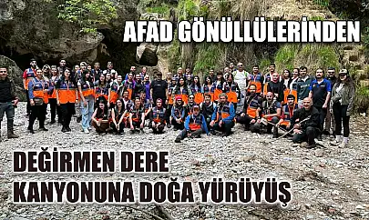 AFAD gönüllülerinden değirmen dere kanyonuna doğa yürüyüş