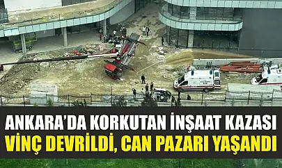 Ankara'da Korkutan İnşaat Kazası: Vinç Devrildi, Can Pazarı Yaşandı