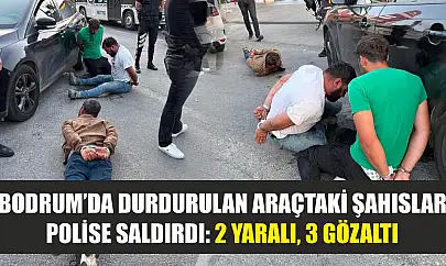 Bodrum'da durdurulan araçtaki şahıslar polise saldırdı: 2 yaralı, 3 gözaltı