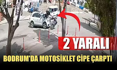 Bodrum'da motosiklet cipe çarptı: 2 yaralı