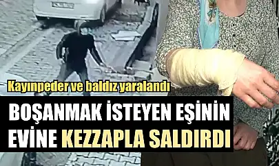 Boşanmak isteyen eşinin evine kezzapla saldırdı