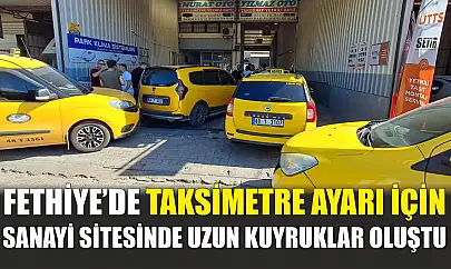 Fethiye'de taksimetre ayarı için sanayi sitesinde uzun kuyruklar oluştu