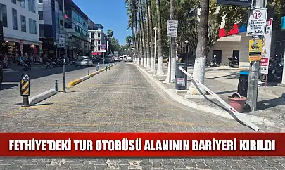 Fethiye'deki Tur Otobüsü Alanının Bariyeri Kırıldı