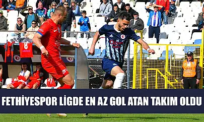 Fethiyespor ligde en az gol atan takım oldu