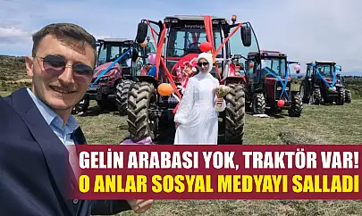 Gelin arabası yok, traktör var! O anlar sosyal medyayı salladı