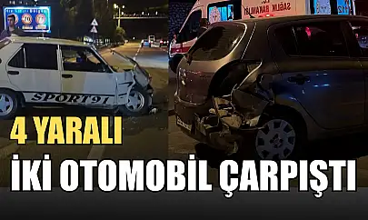 İki otomobil çarpıştı: 4 yaralı