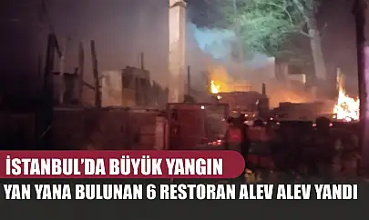 İstanbul'da büyük yangın: Yan yana bulunan 6 restoran alev alev yandı
