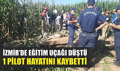 İzmir'de eğitim uçağı düştü: 1 pilot hayatını kaybetti