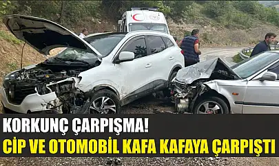 Korkunç çarpışma! Cip ve otomobil kafa kafaya çarpıştı