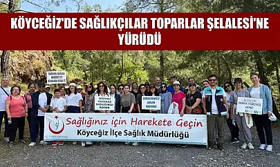 Köyceğiz'de sağlıkçılar Toparlar Şelalesi'ne yürüdü