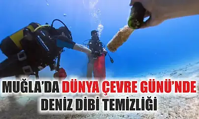 Muğla'da Dünya Çevre Günü'nde Deniz Dibi Temizliği