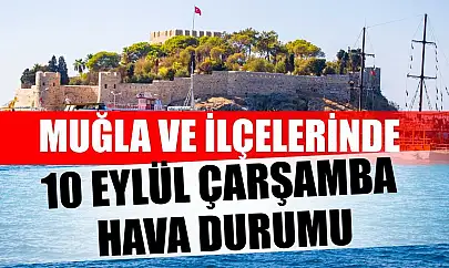 Muğla ve İlçelerinde 10 Eylül Çarşamba Hava Durumu