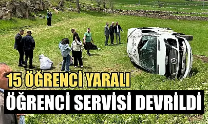 Öğrenci servisi devrildi: 15 öğrenci yaralı