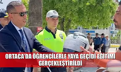 Ortaca'da öğrencilerle yaya geçidi eğitimi gerçekleştirildi