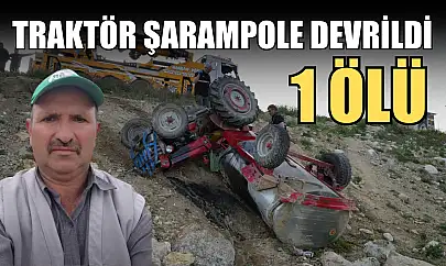 Traktör şarampole devrildi: 1 ölü