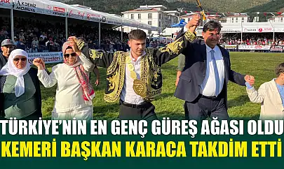 Türkiye'nin en genç güreş ağası oldu: Kemeri Başkan Karaca takdim etti