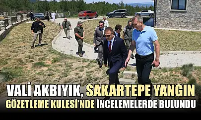 Vali Akbıyık, Sakartepe Yangın Gözetleme Kulesi'nde İncelemelerde Bulundu