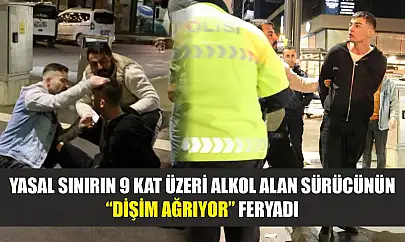 Yasal sınırın 9 kat üzeri alkol alan sürücünün 'dişim ağrıyor' feryadı