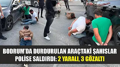 Bodrum'da durdurulan araçtaki şahıslar polise saldırdı: 2 yaralı, 3 gözaltı
