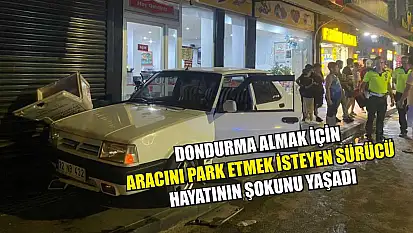 Dondurma almak için aracını park etmek isteyen sürücü, hayatının şokunu yaşadı