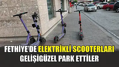 Fethiye'de elektrikli scooterları gelişigüzel park ettiler