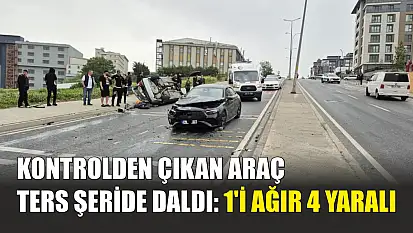 Kontrolden çıkan araç ters şeride daldı: 1'i ağır 4 yaralı