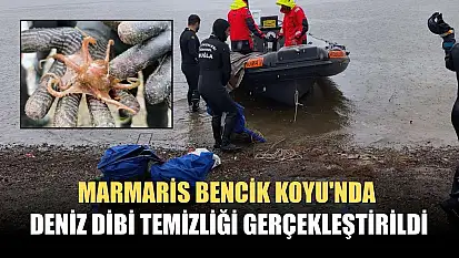 Marmaris Bencik Koyu'nda deniz dibi temizliği gerçekleştirildi