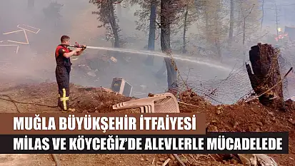 Muğla Büyükşehir İtfaiyesi Milas ve Köyceğiz'de Alevlerle Mücadelede