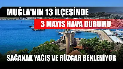 Muğla'nın 13 İlçesinde 3 Mayıs hava durumu: Sağanak yağış ve rüzgar bekleniyor