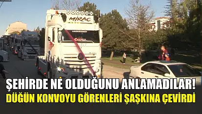 Şehirde ne olduğunu anlamadılar! Düğün konvoyu görenleri şaşkına çevirdi