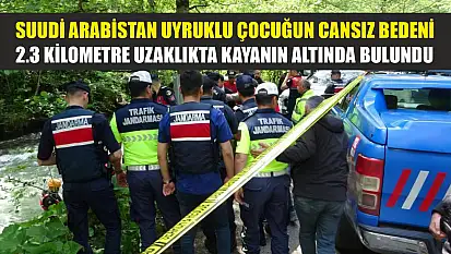 Suudi Arabistan uyruklu çocuğun cansız bedeni 2.3 kilometre uzaklıkta kayanın altında bulundu