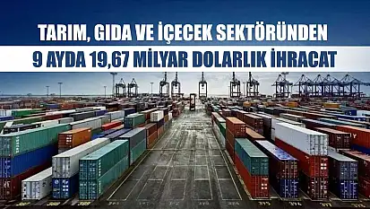 Tarım, gıda ve içecek sektöründen 9 ayda 19,67 milyar dolarlık ihracat