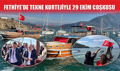 Fethiye'de tekne kortejiyle 29 Ekim coşkusu