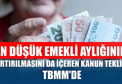 En düşük emekli aylığının artırılmasını da içeren kanun teklifi TBMM'de