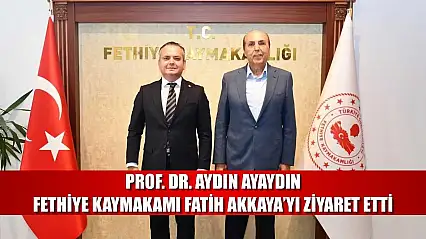 Prof. Dr. Aydın Ayaydın, Fethiye Kaymakamı Fatih Akkaya'yı Ziyaret Etti